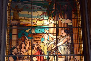 24 Stained Glass Panel With Penelope Keeping Her Suitors At Bay In Golden Room Salon Dorado Teatro Colon Buenos Aires
